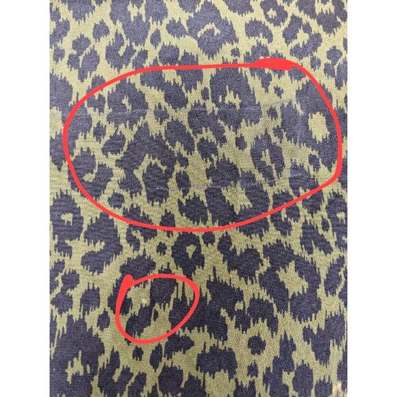Claudie Pierlot Womens 8 Medium Animal Print Blouse Olive Green Back Keyhole - Picture 7 of 7
